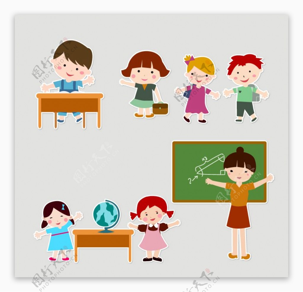 幼儿园儿童与老师