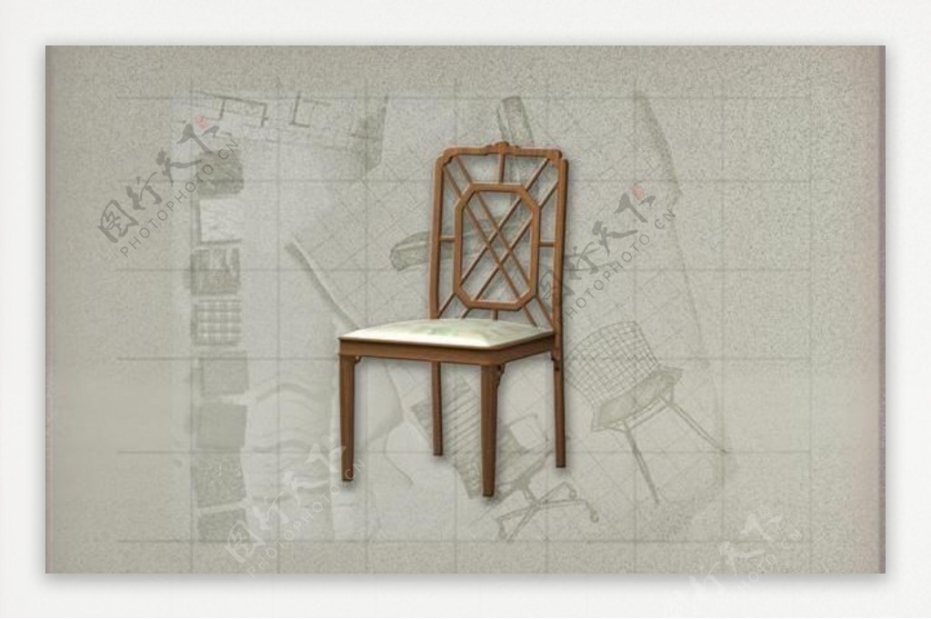 酒店风格家具椅子A0263D模型