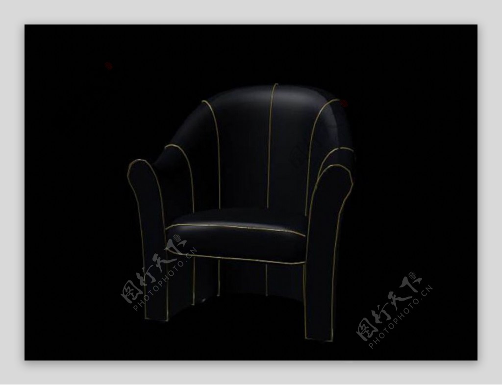 黑色沙发模型图片