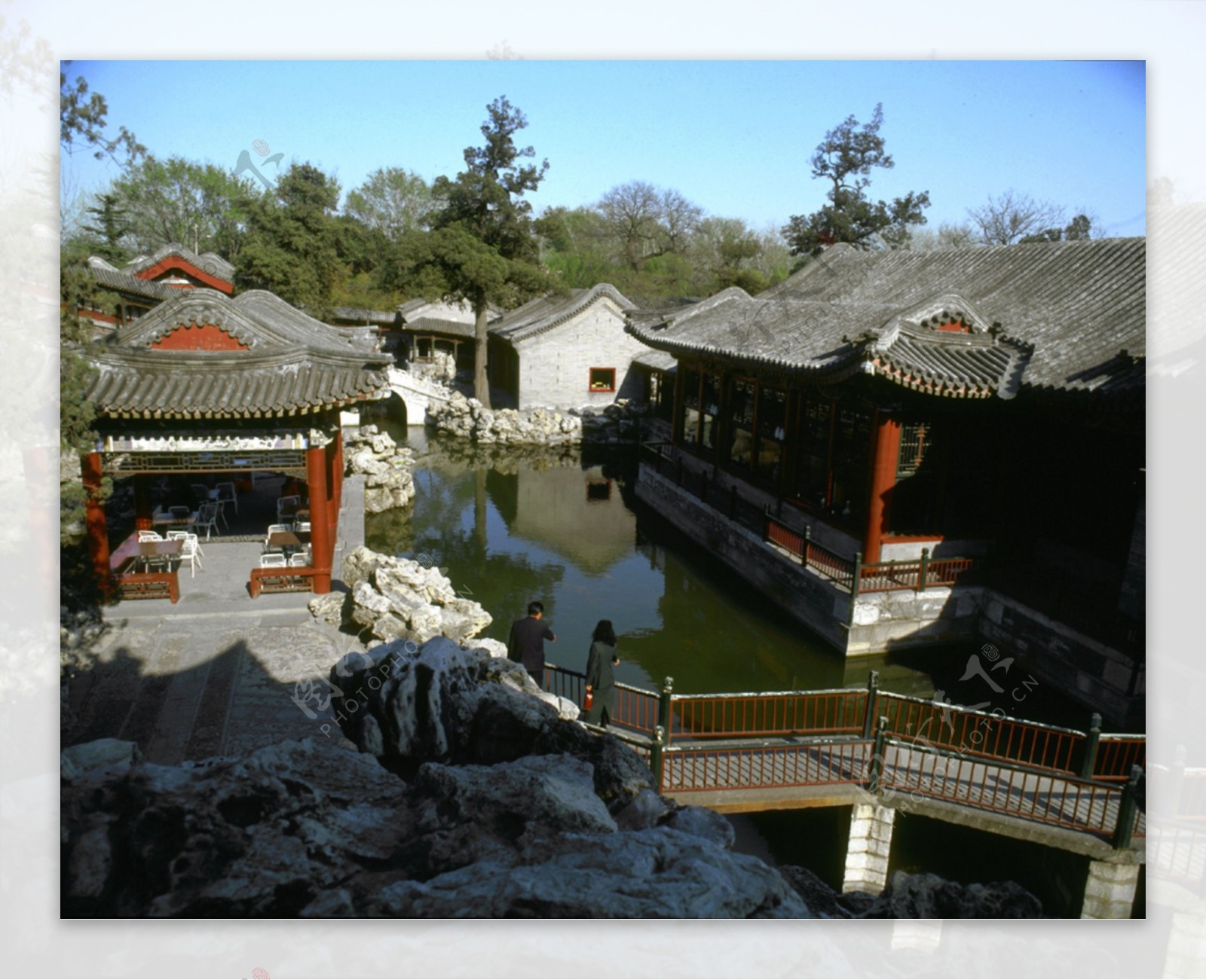 北京皇家园林设计明清建筑颐和园小桥亭子