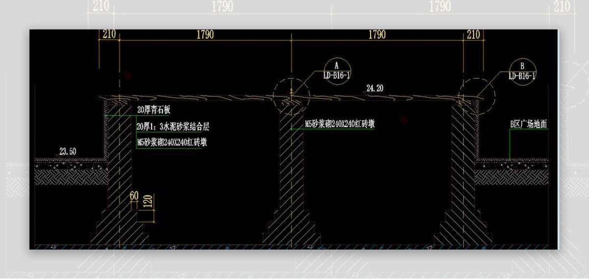 木制长廊剖面图片