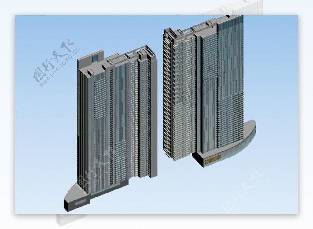现代化高层公共建筑商业大厦3D模型