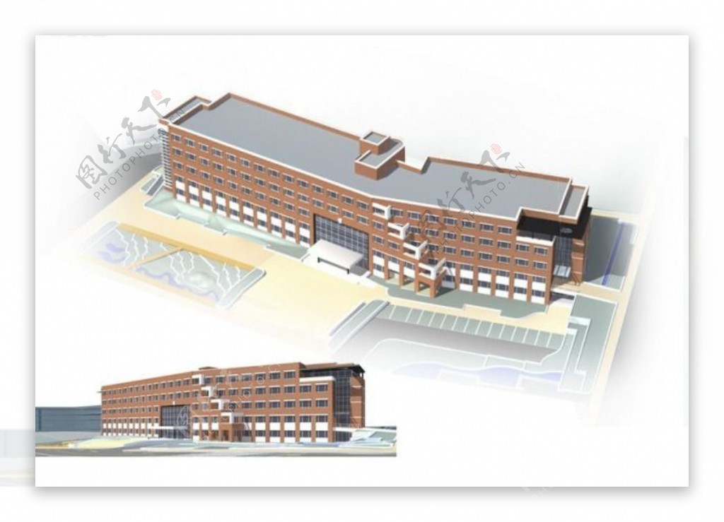 简约风格公共建筑办公楼设计3D模型
