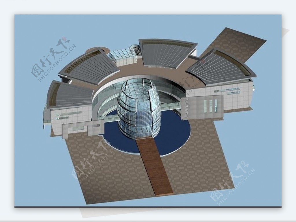 豪华会所建筑外观3d模型