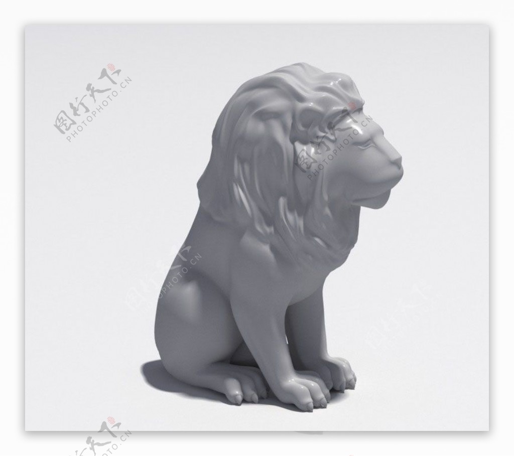 雕刻石狮3D模型