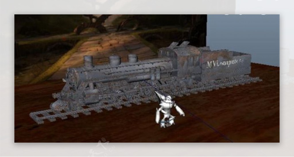 火车3D机器人游戏装饰模型