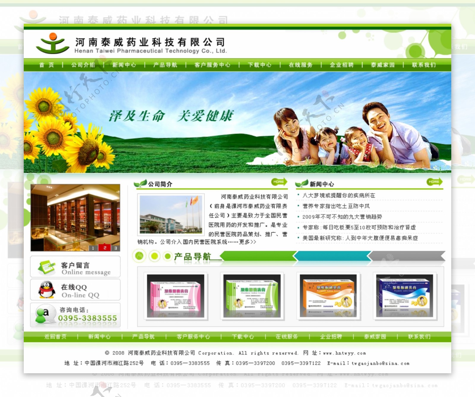 河南泰威药业医药类网站图片
