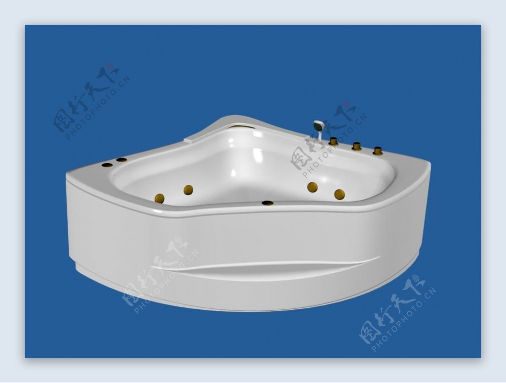 3DMAX扇形浴缸模型