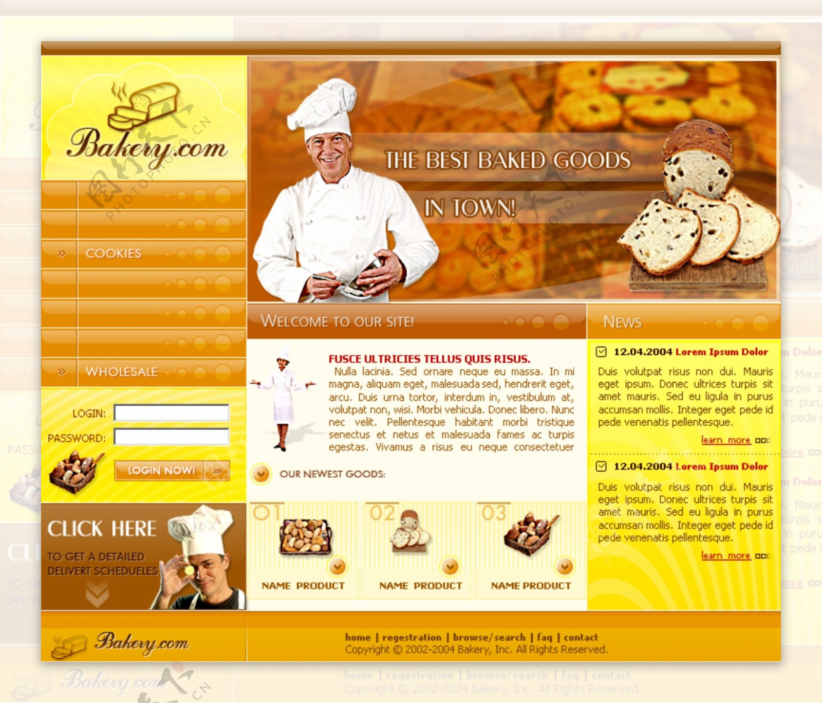 现烤食物餐厅网页模板