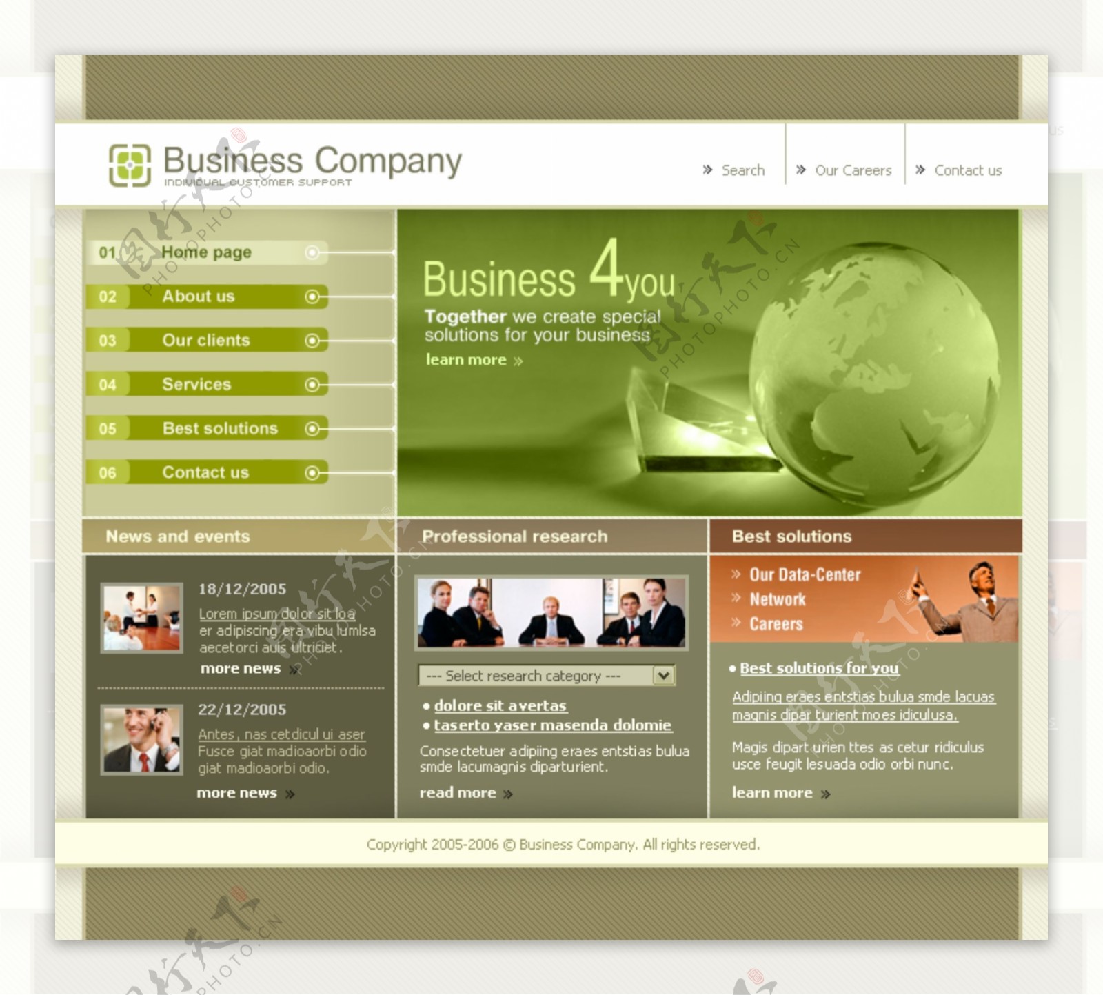 环球商务公司网页模板