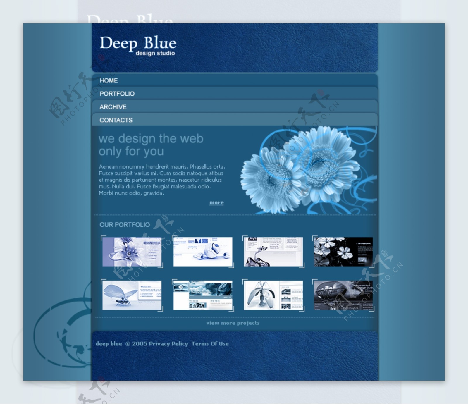 深蓝设计团队网页模板