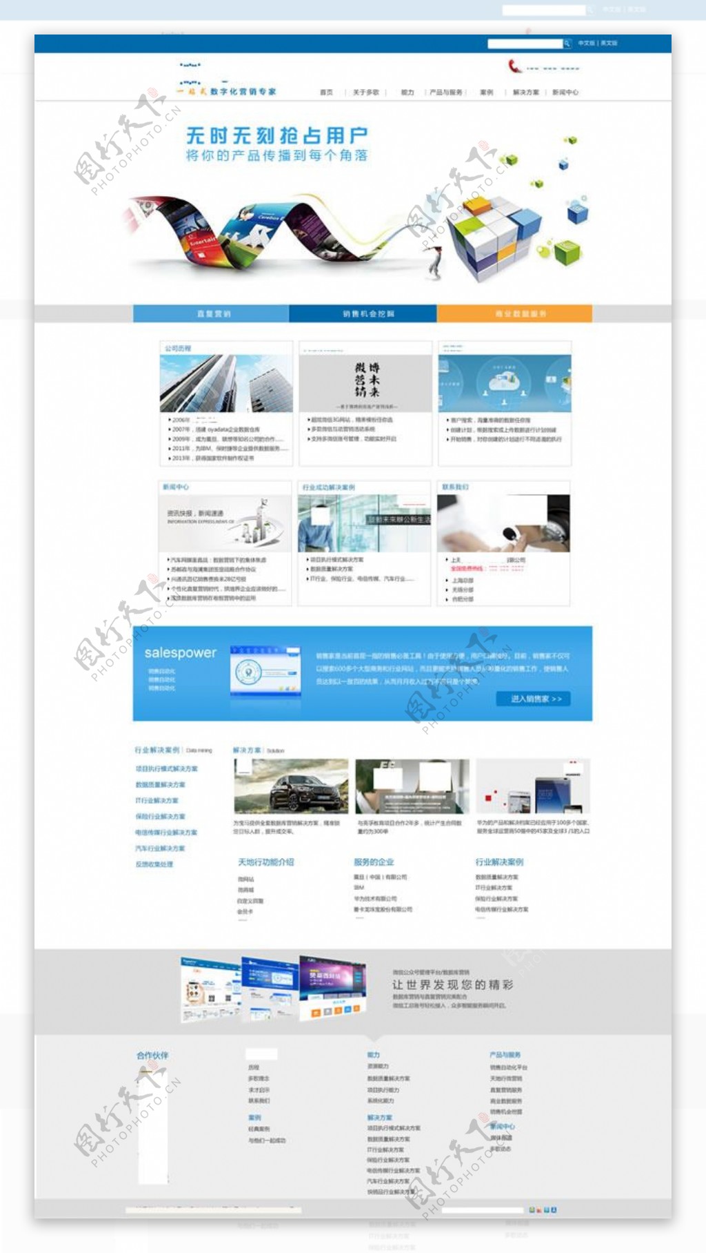营销型网站模板PSD素材