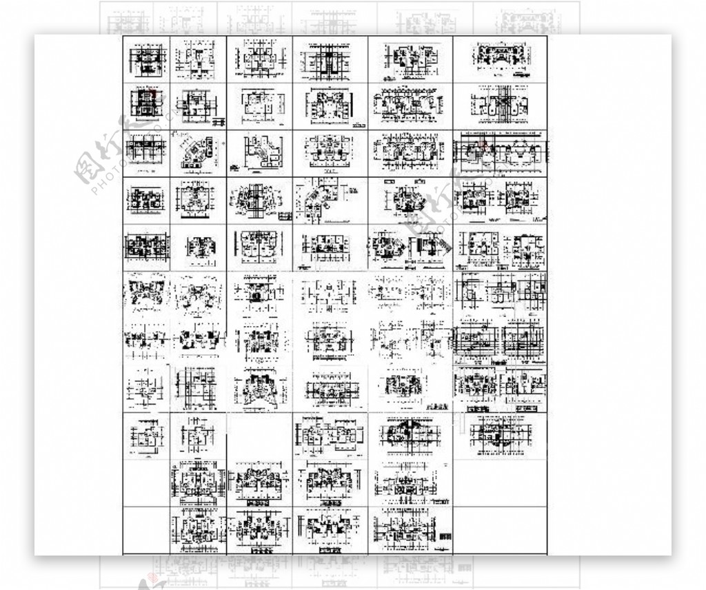 两户户型cad图纸