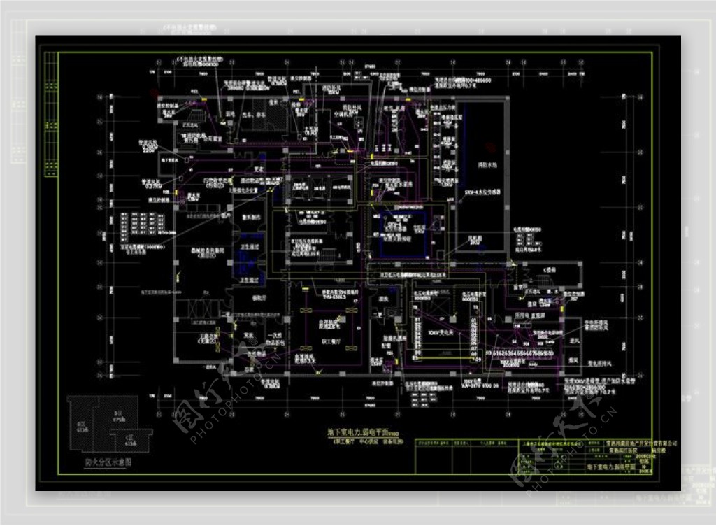 地下室电力弱电平面CAD图纸