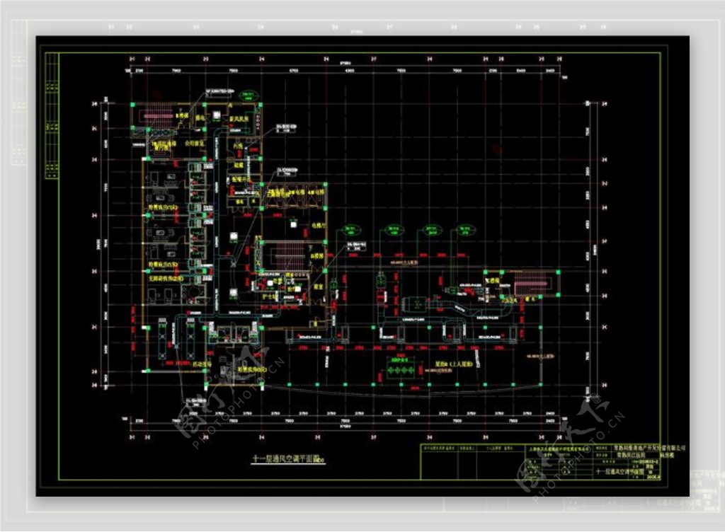 十一层通风空调平面图CAD图纸