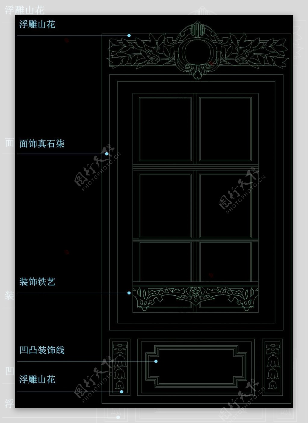 门大样cad详图