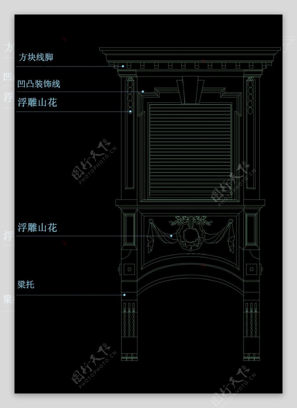 大门cad图纸素材