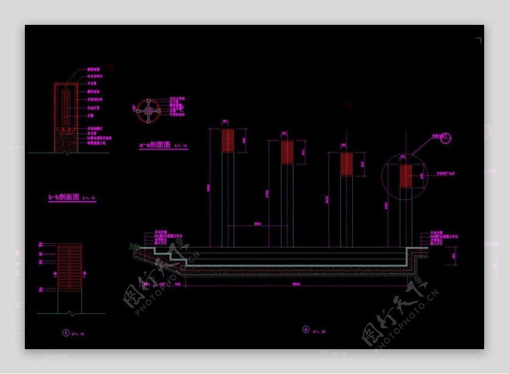 灯柱cad景观图纸