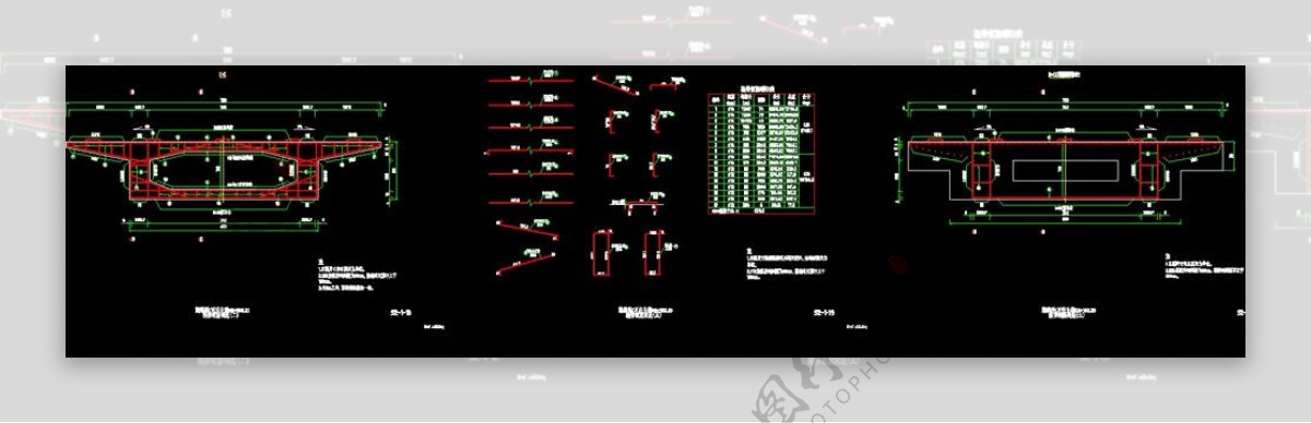 箱梁钢筋构造cad图素材
