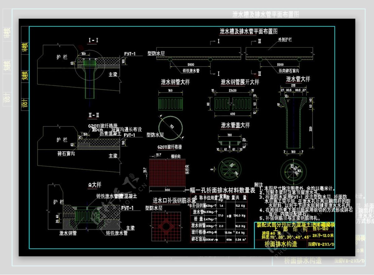 桥面排水cad图纸