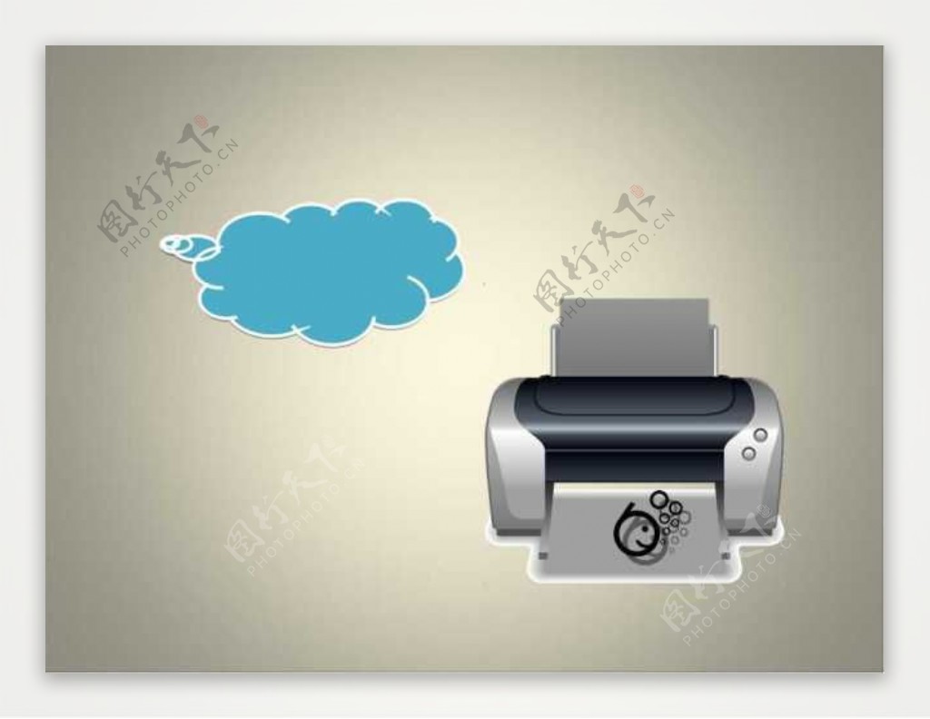 打印机打印动画效果PPT模板