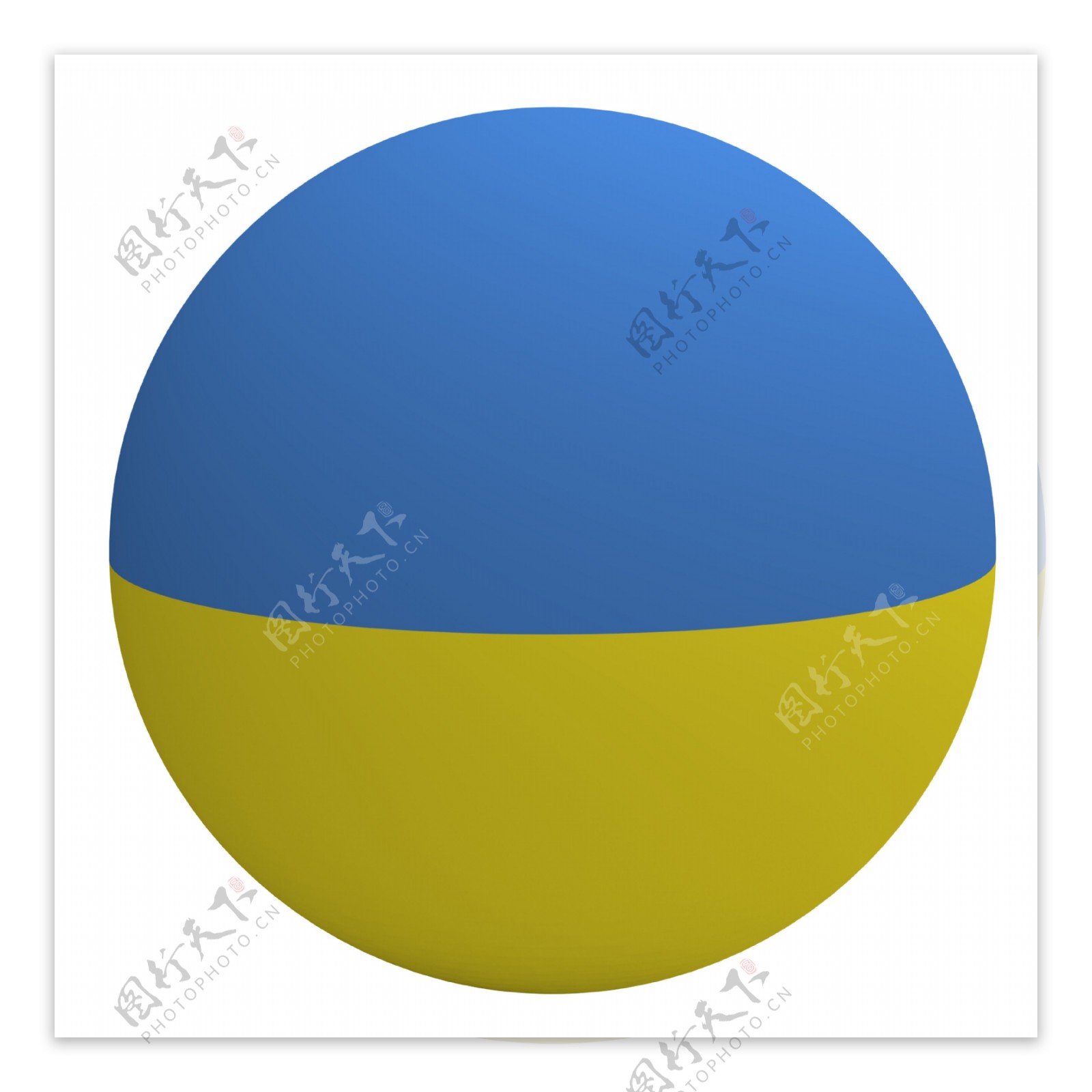 乌克兰国旗上的球孤立在白色