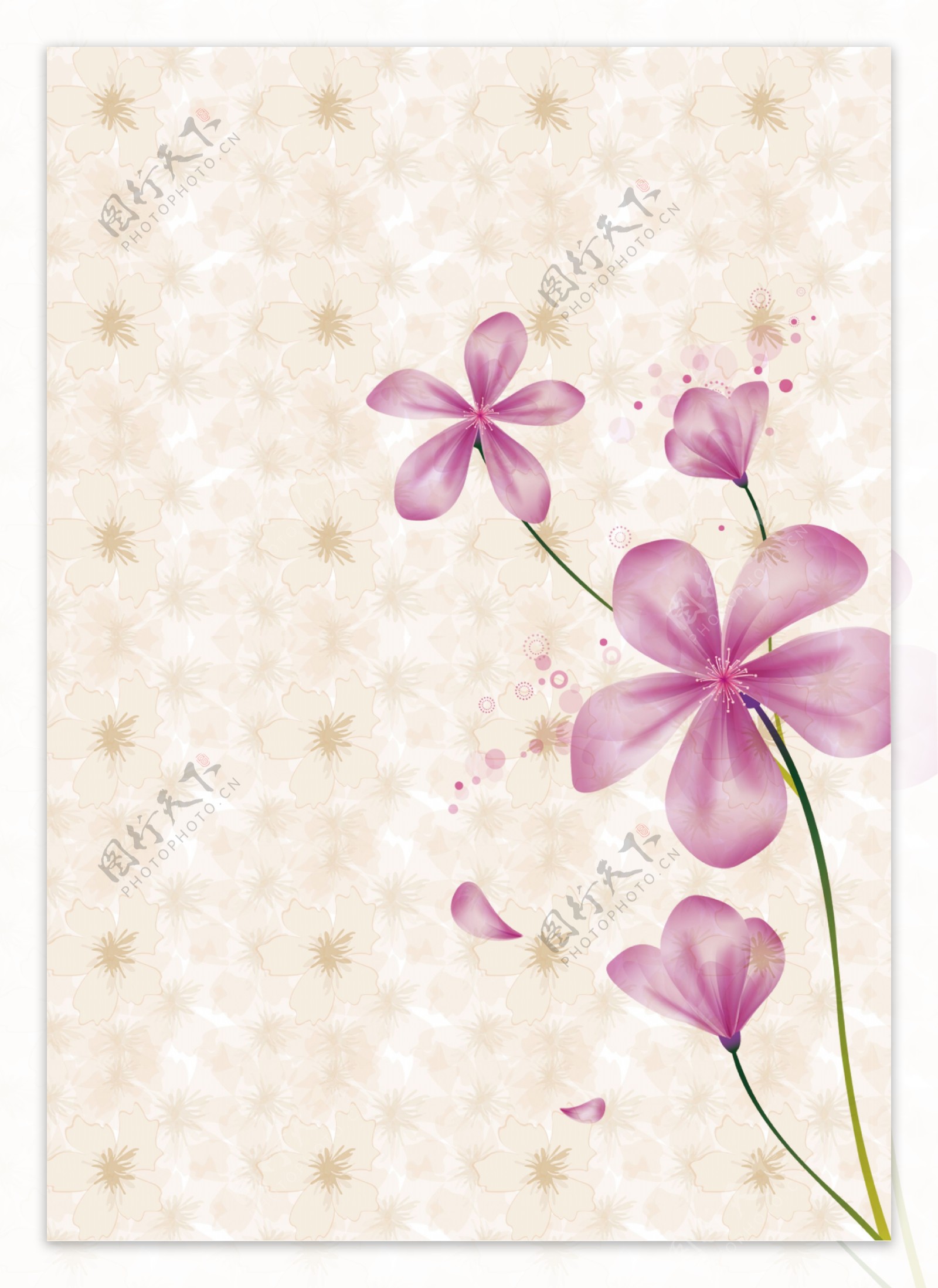 紫色花卉墙纸