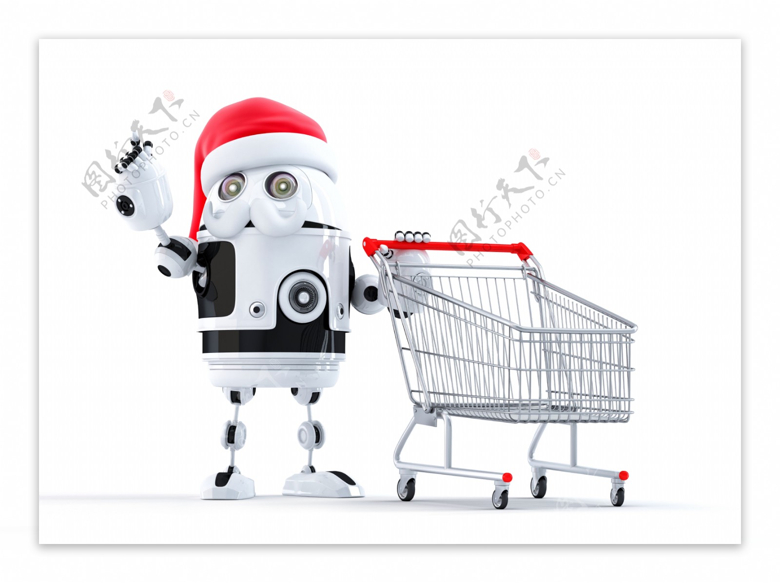 机器人的圣诞购物车指向的对象
