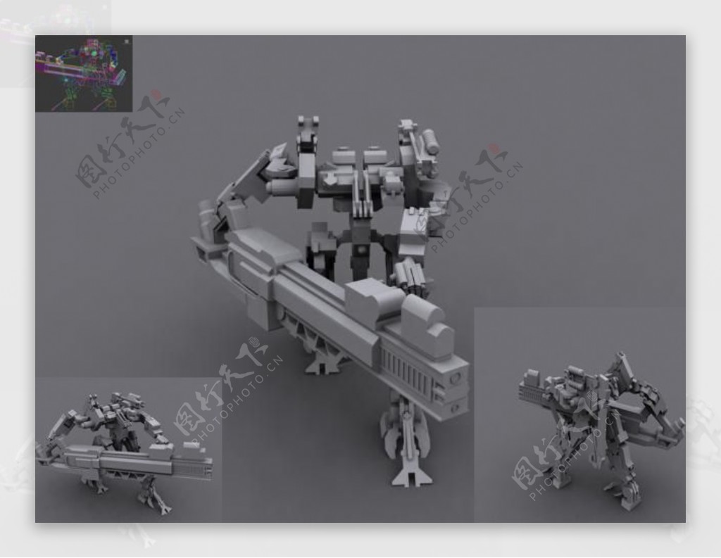 逆战游戏机甲对战聚能炮机甲3D模型