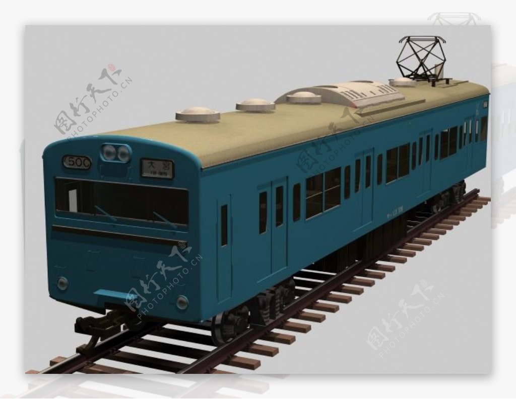 蓝色火车模型