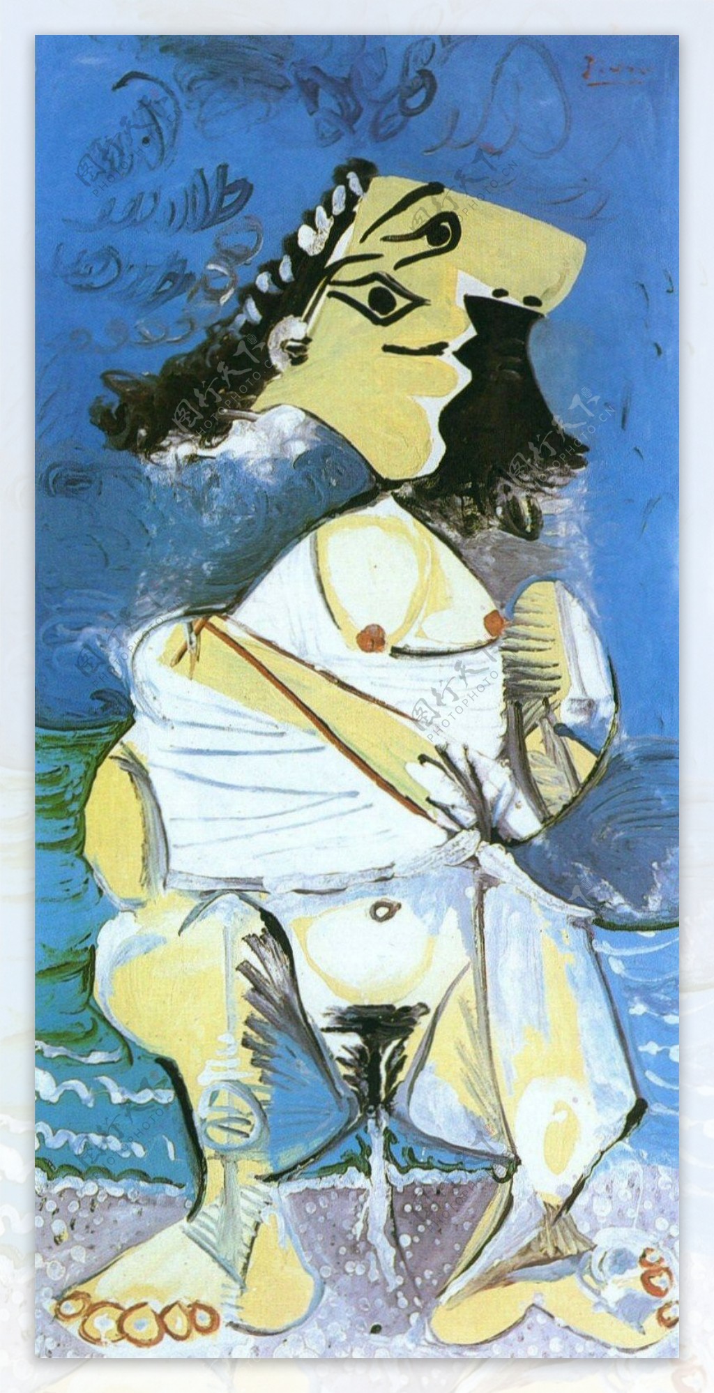 1965Lapisseuse西班牙画家巴勃罗毕加索抽象油画人物人体油画装饰画