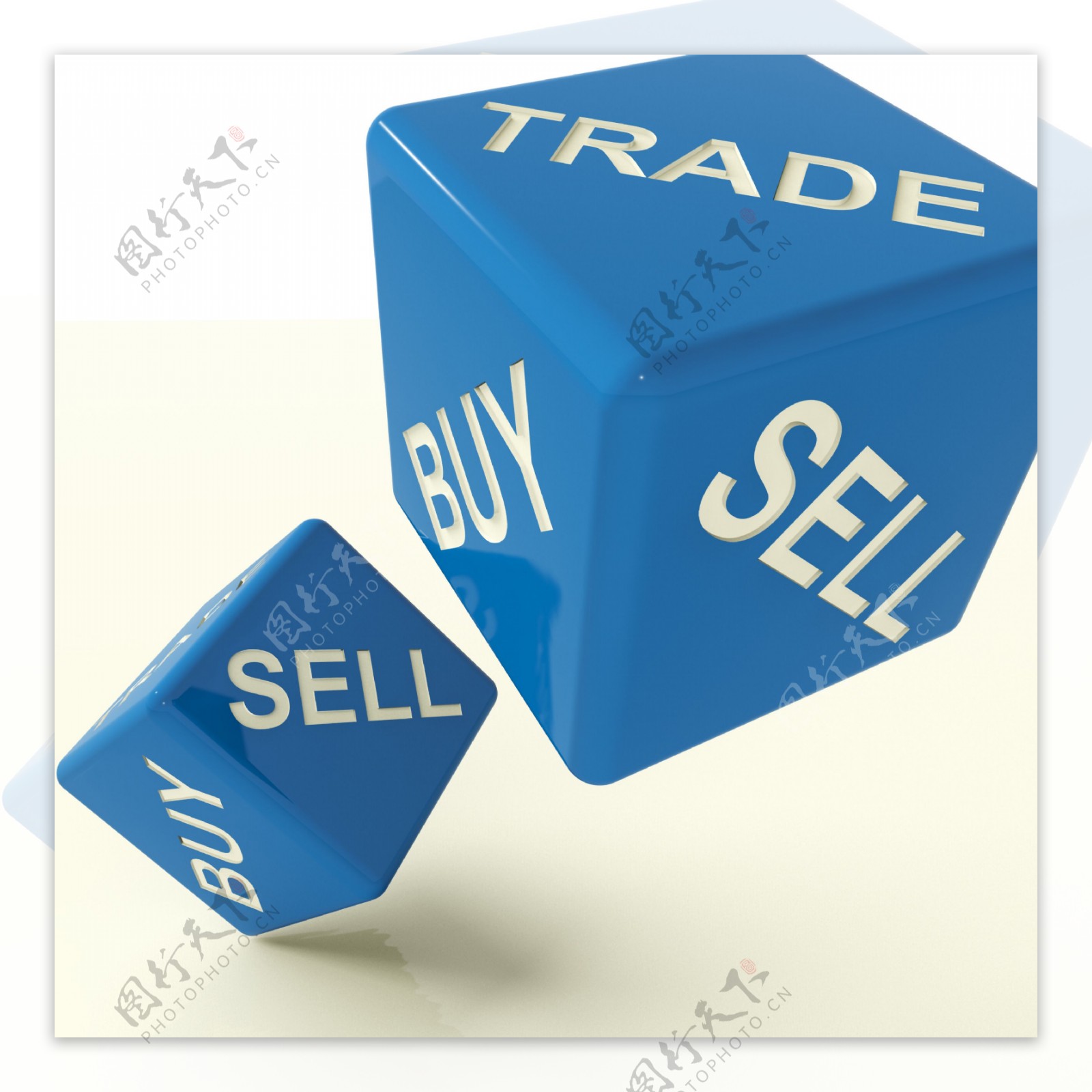购买和销售代表的业务和商业贸易的骰子