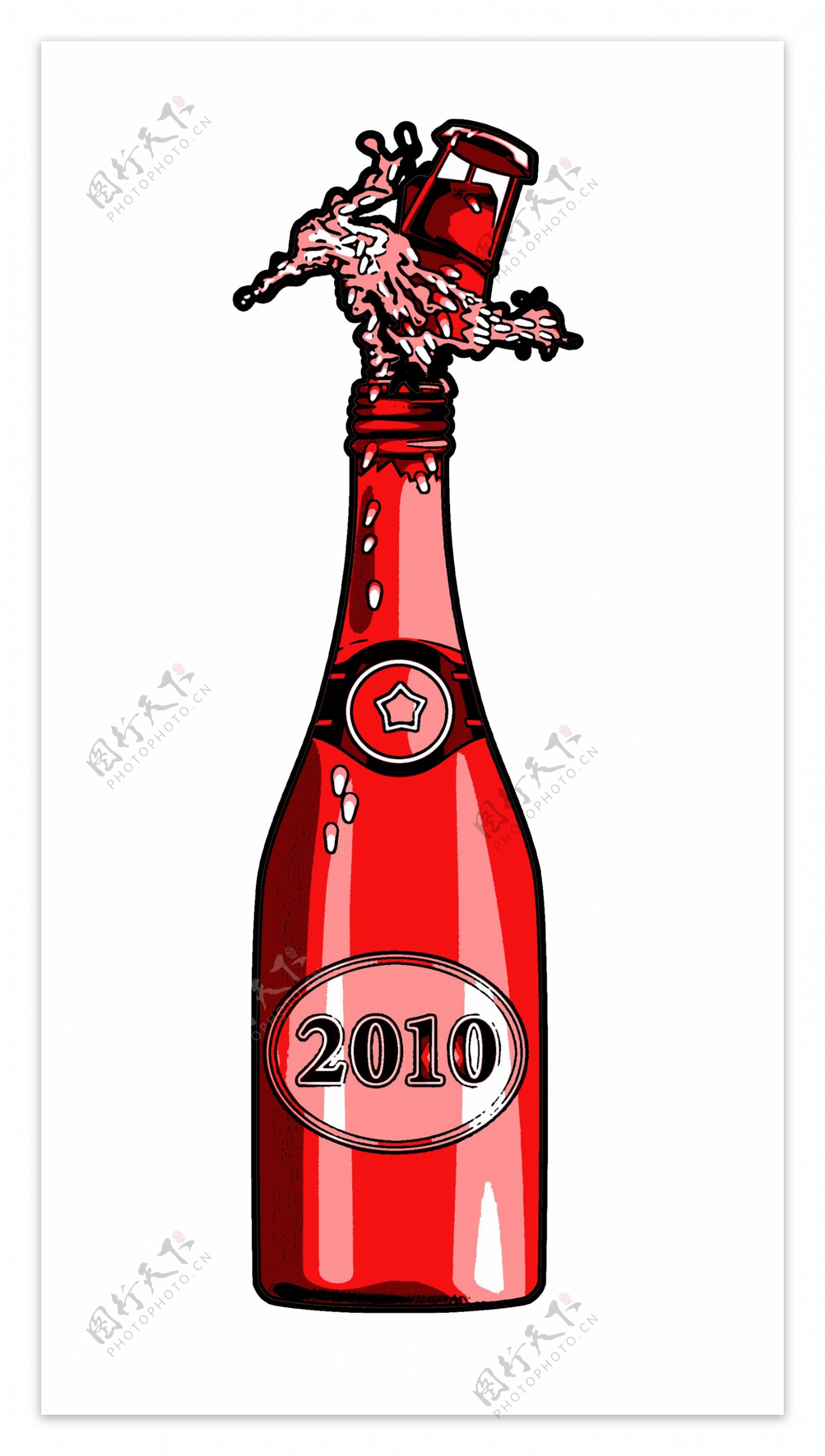 香槟酒瓶2010新年