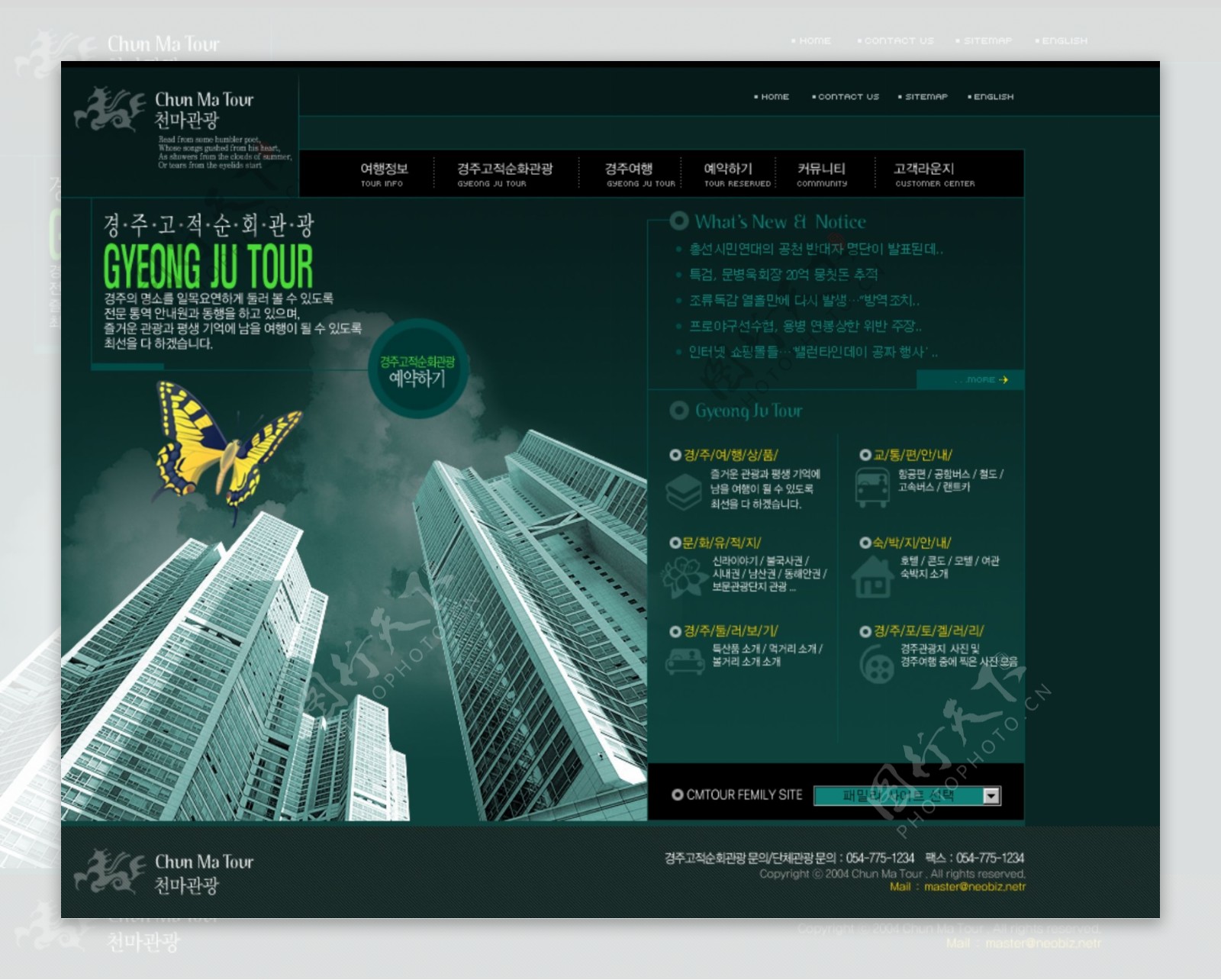 韩国深绿色房地产公司网站模