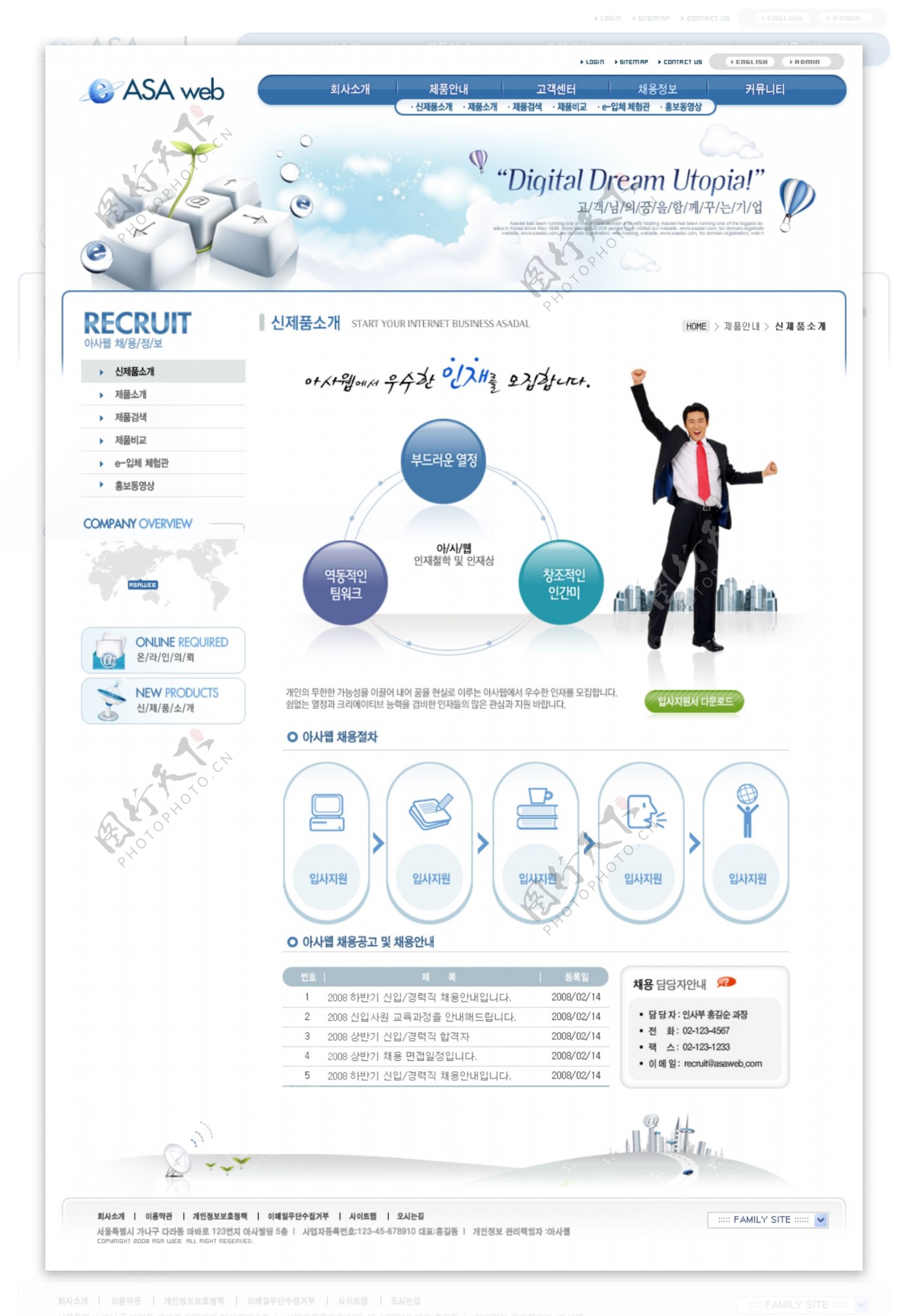 蓝色商务网络营销网页模板