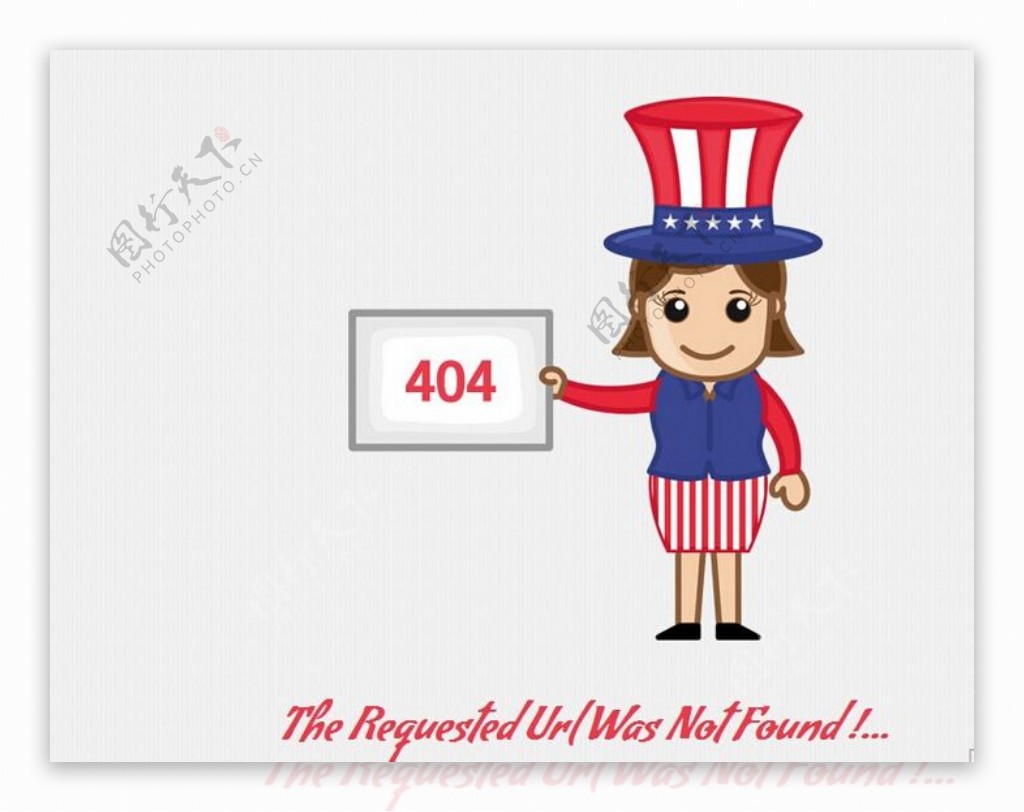 404错误卡通女服务员网页模板