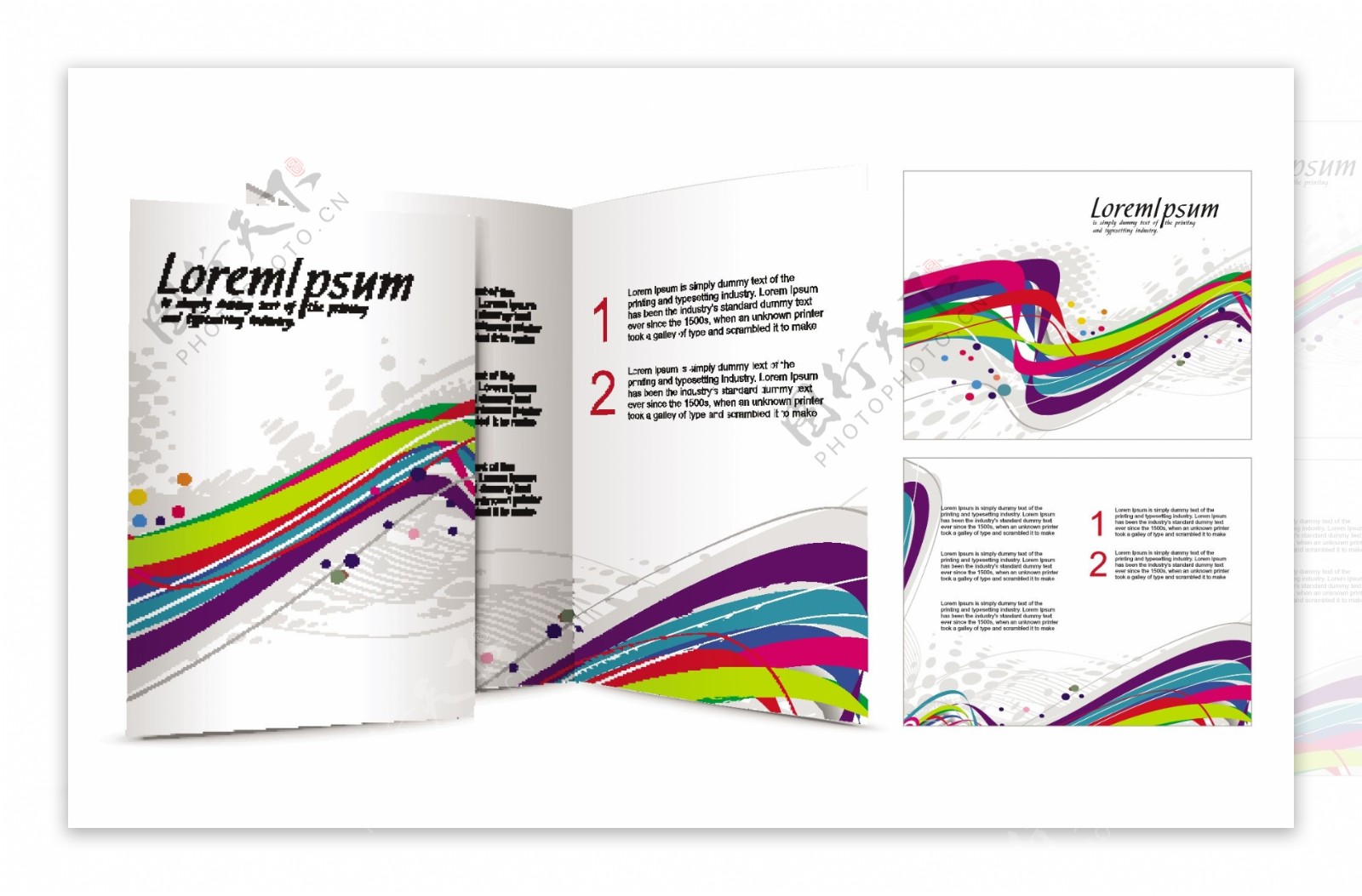 企业宣传册彩色动感线条图片
