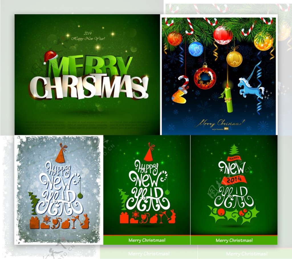2014创意圣诞海报矢量素材