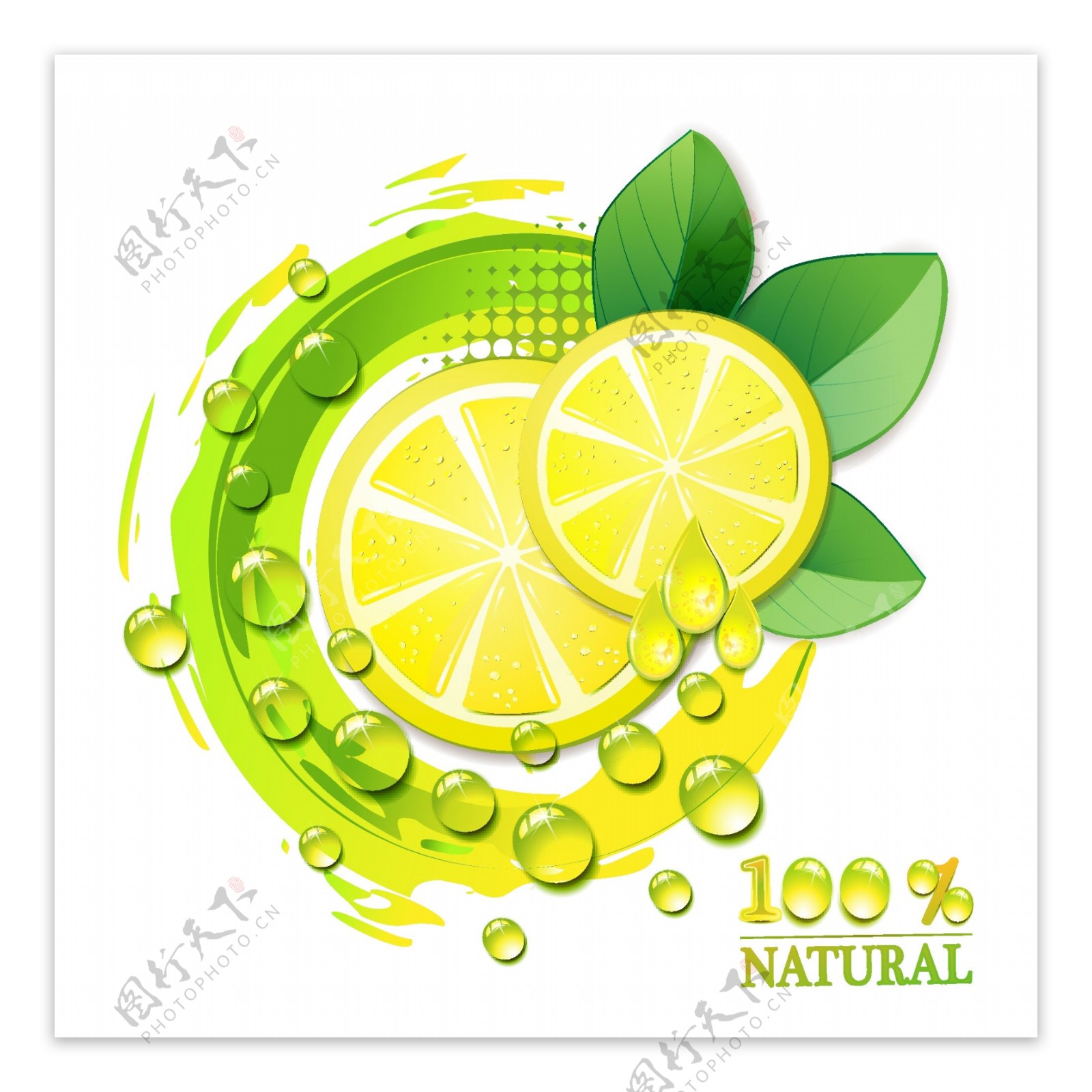 创意新鲜水果矢量素材柠檬