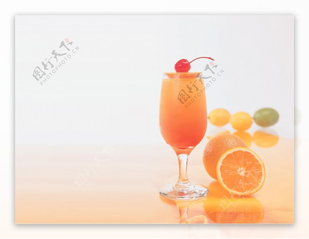 鲜橙饮品背景ppt模板