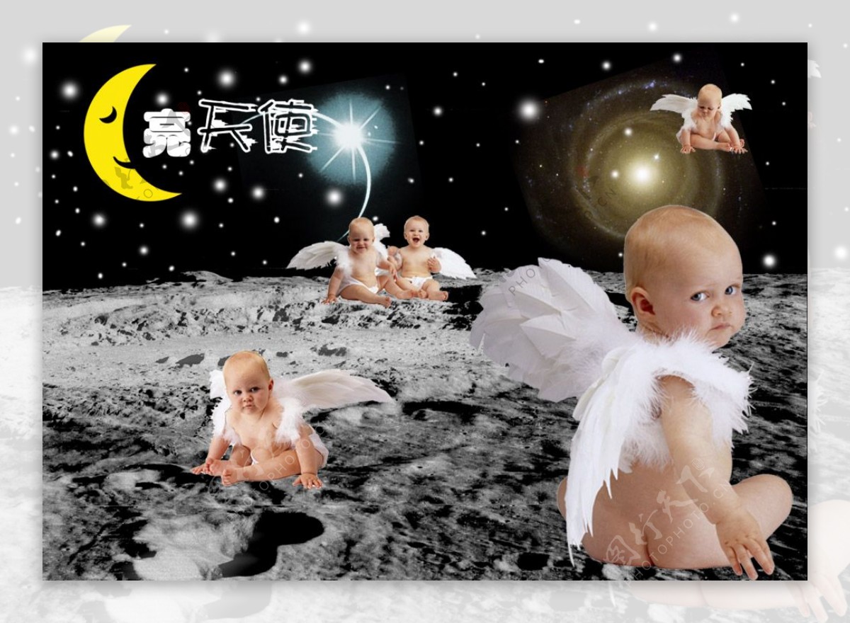 月亮天使儿童PSD模板