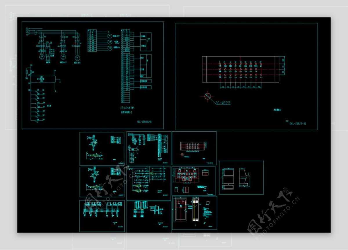 热水锅炉全套电气控制原理图CAD图纸