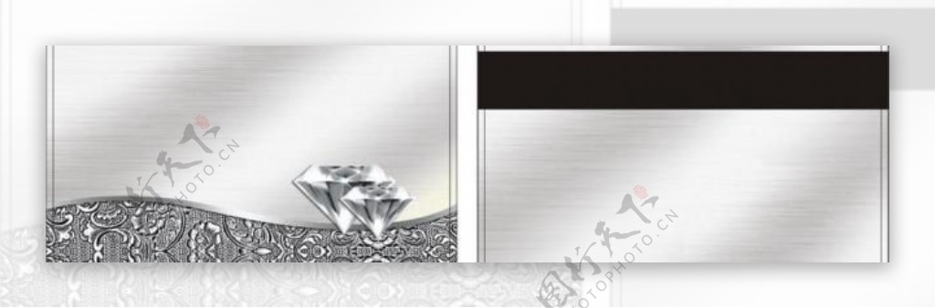 银色pvc磁条卡样版钻石高档整张位图图片