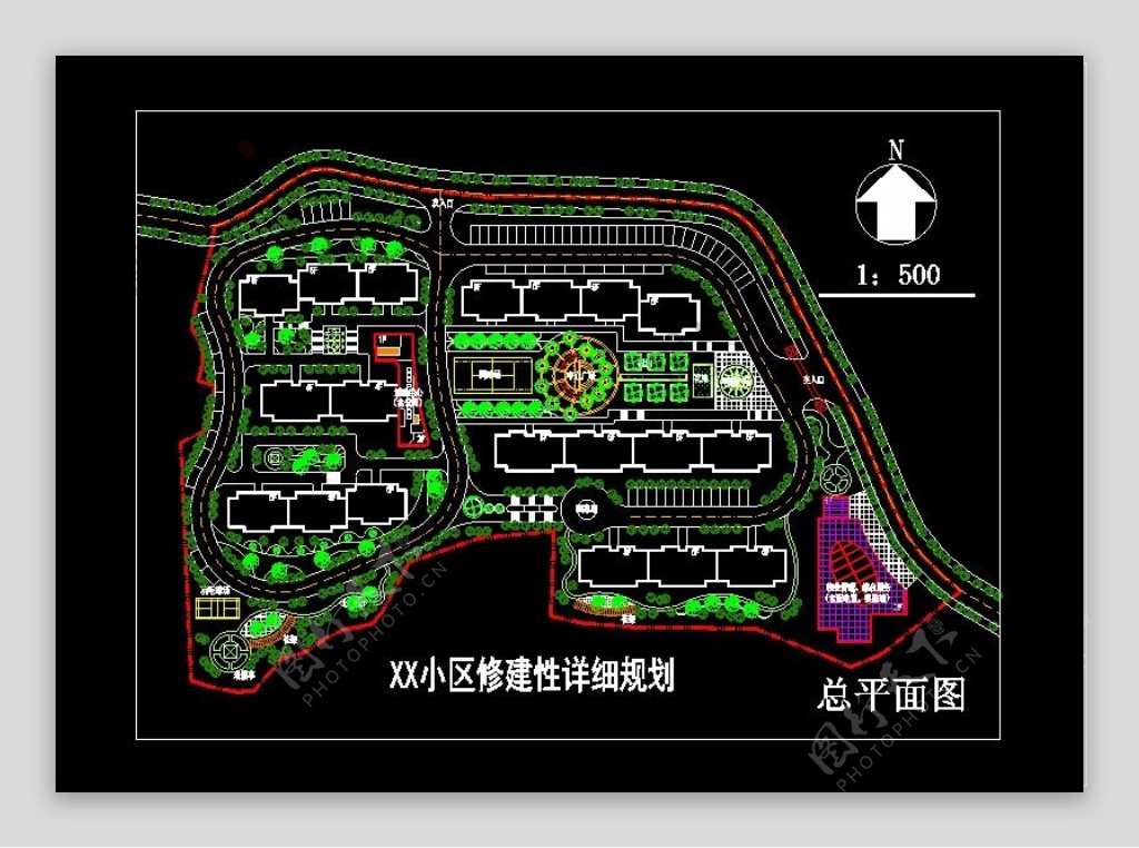 南方某修建性住宅小区详细规划cad