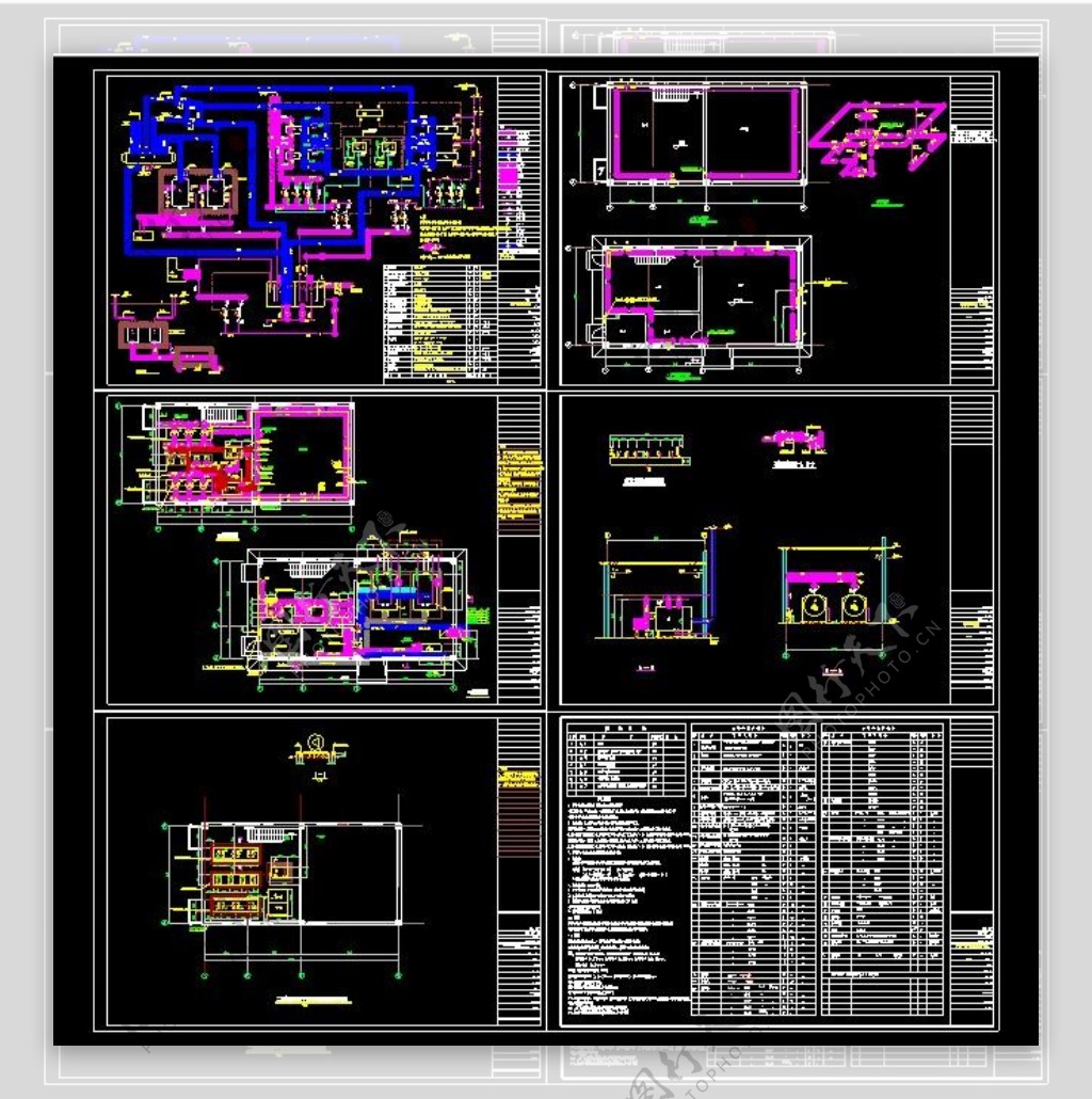 小区供热锅炉房cad设计图纸