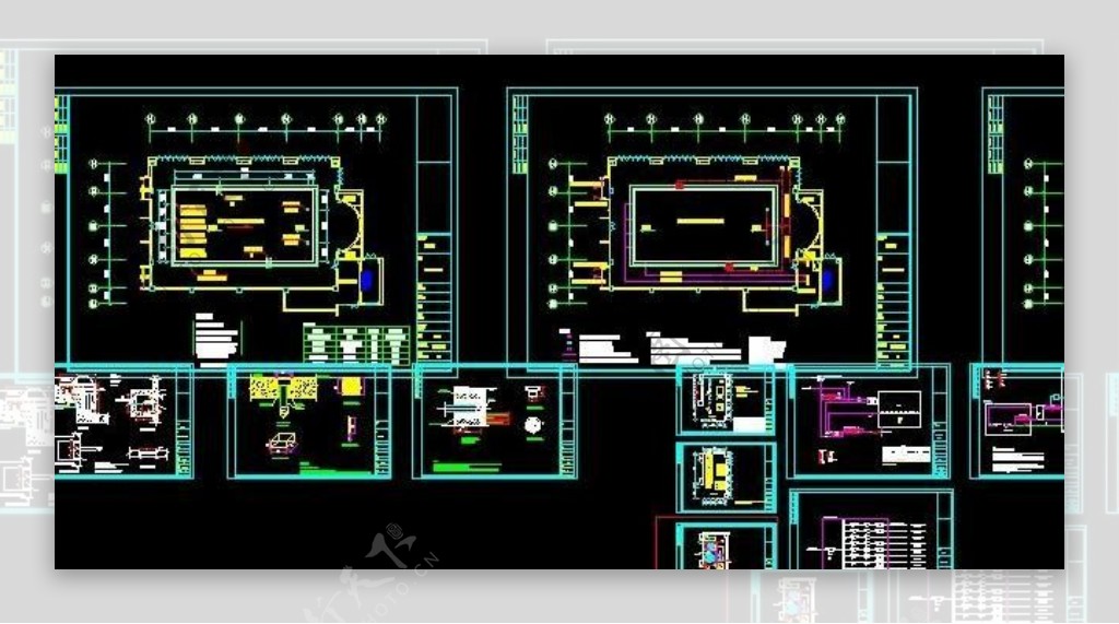 会所室内游泳池水电图纸