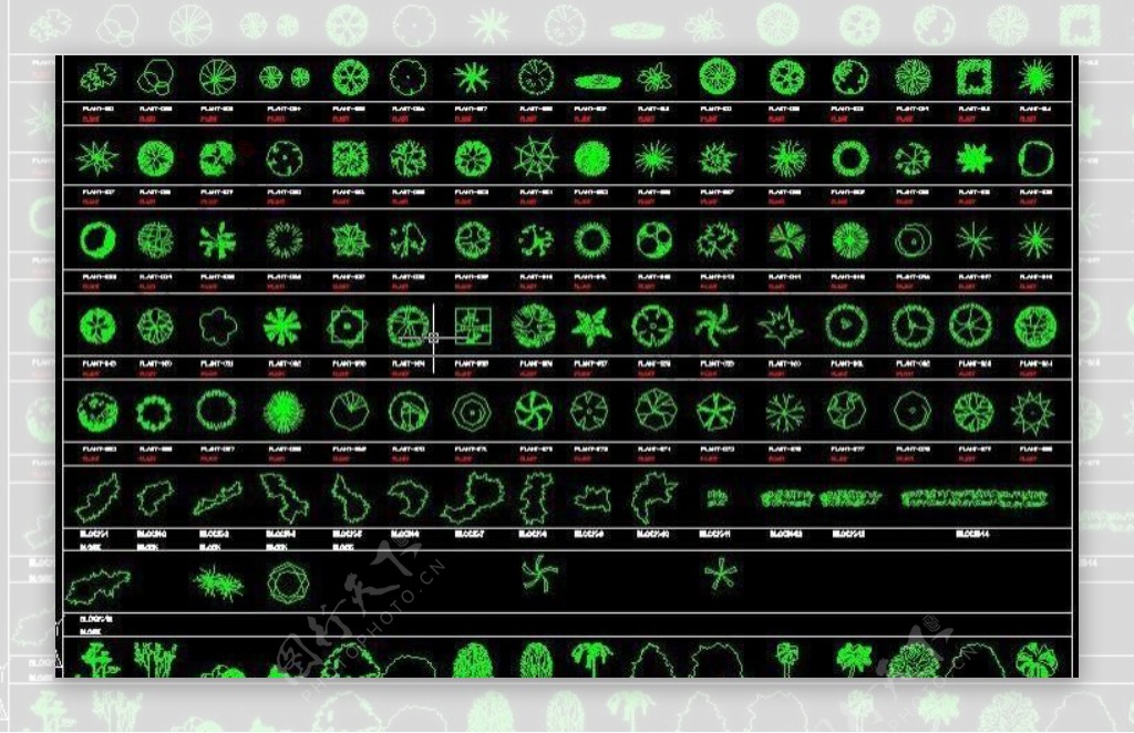 CAD植物平立面图标库