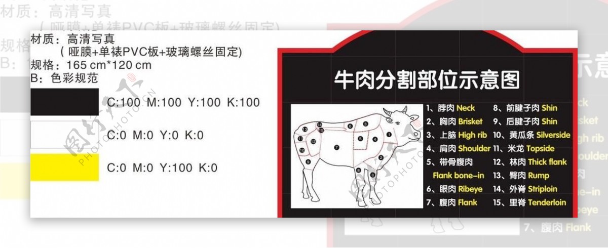 牛肉牛肉分割图图片