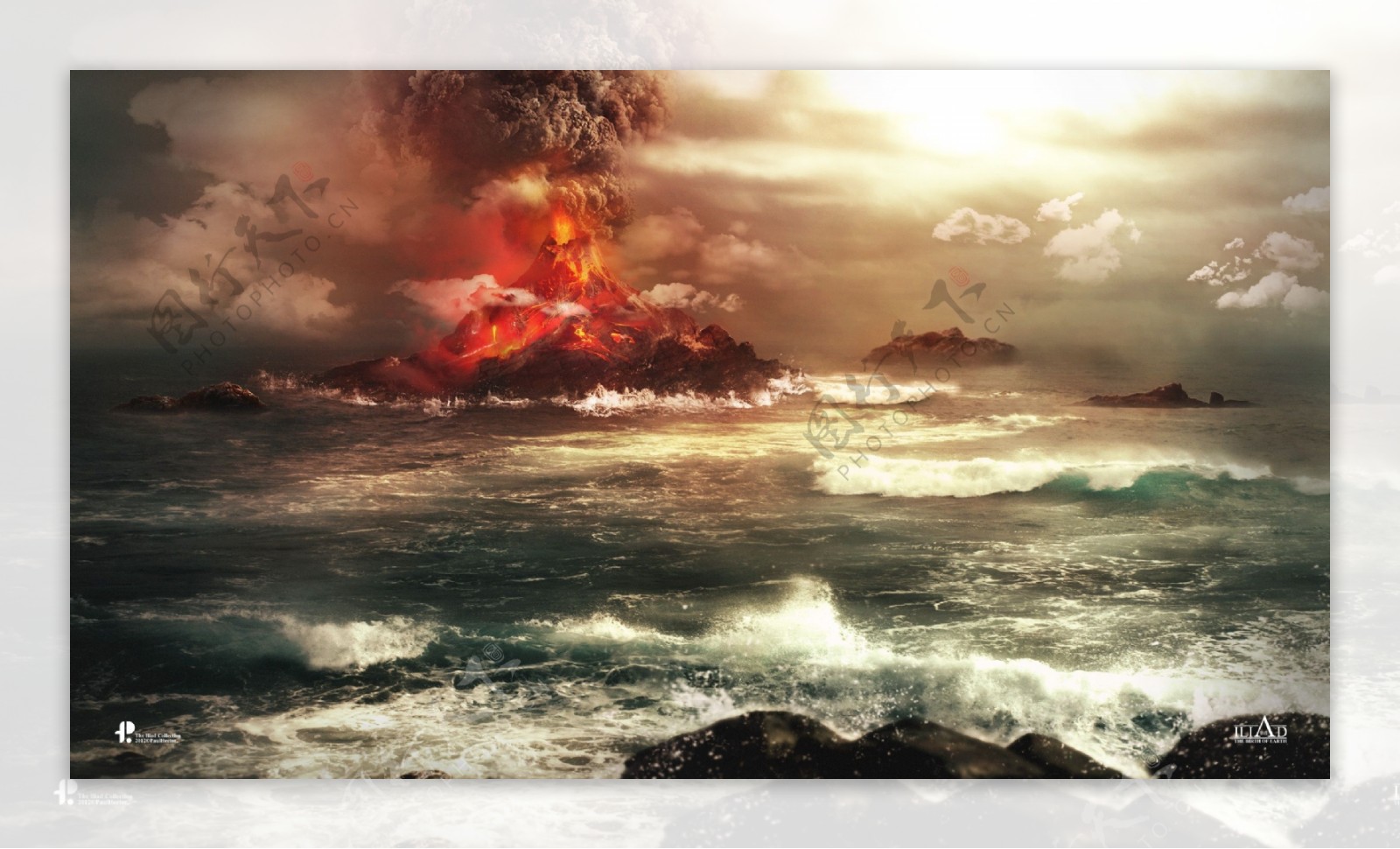 火山爆发高清素材背景图片