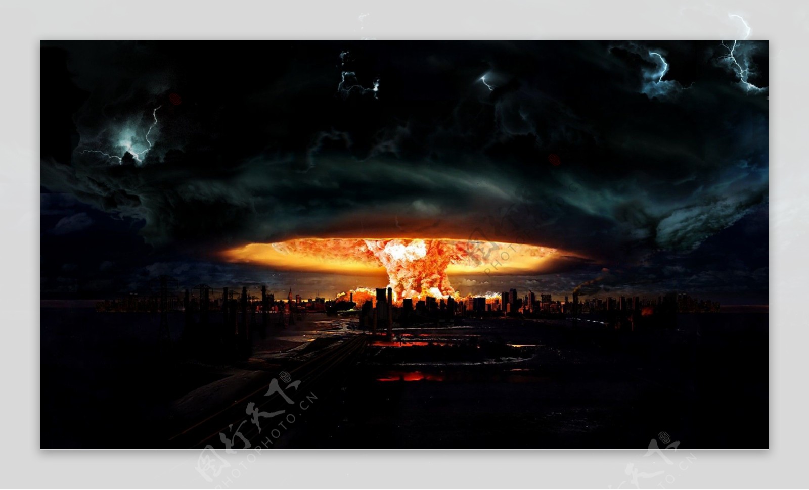 核弹爆炸中的城市